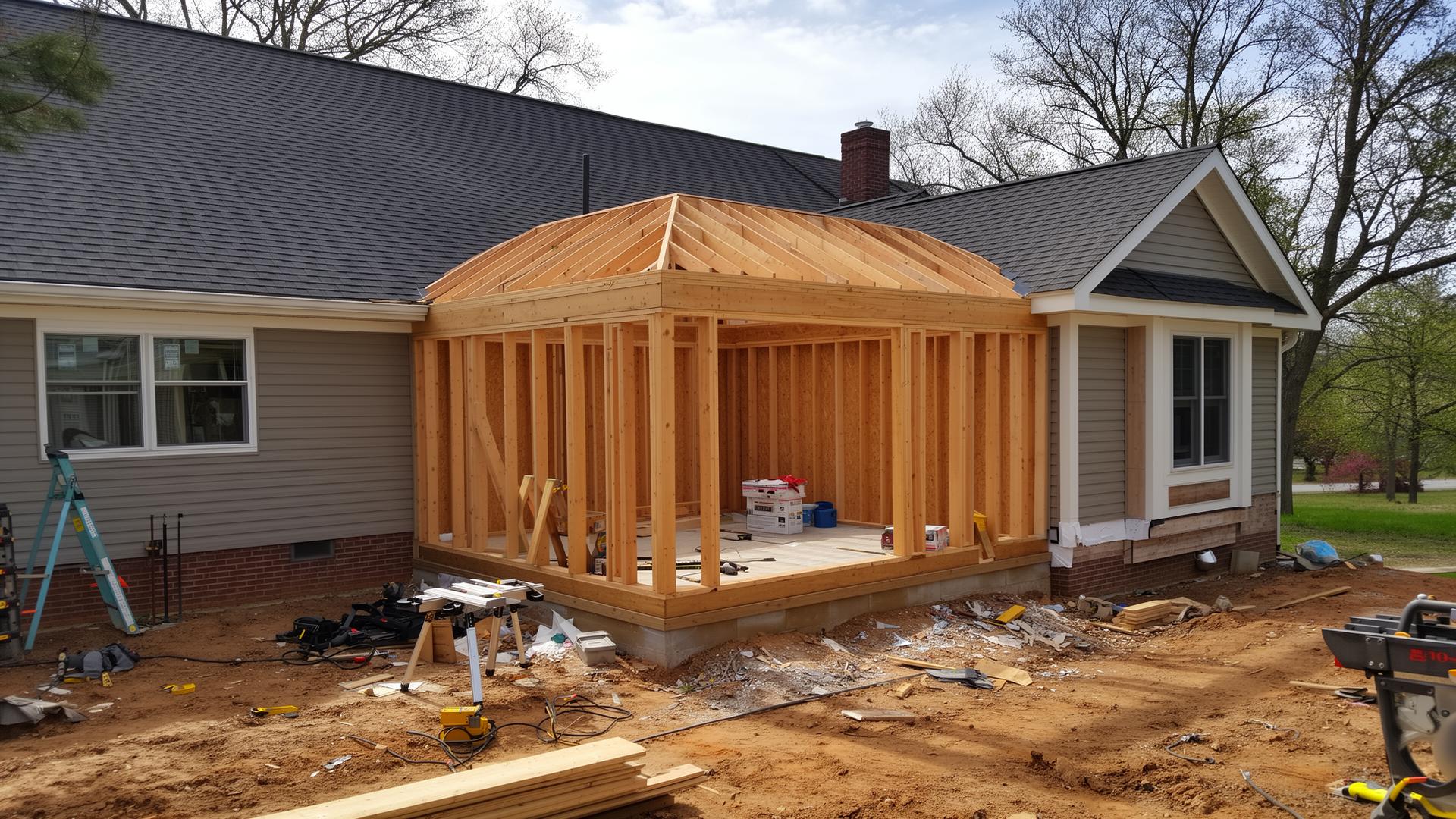 Completed home addition seamlessly matched to existing Fresno home